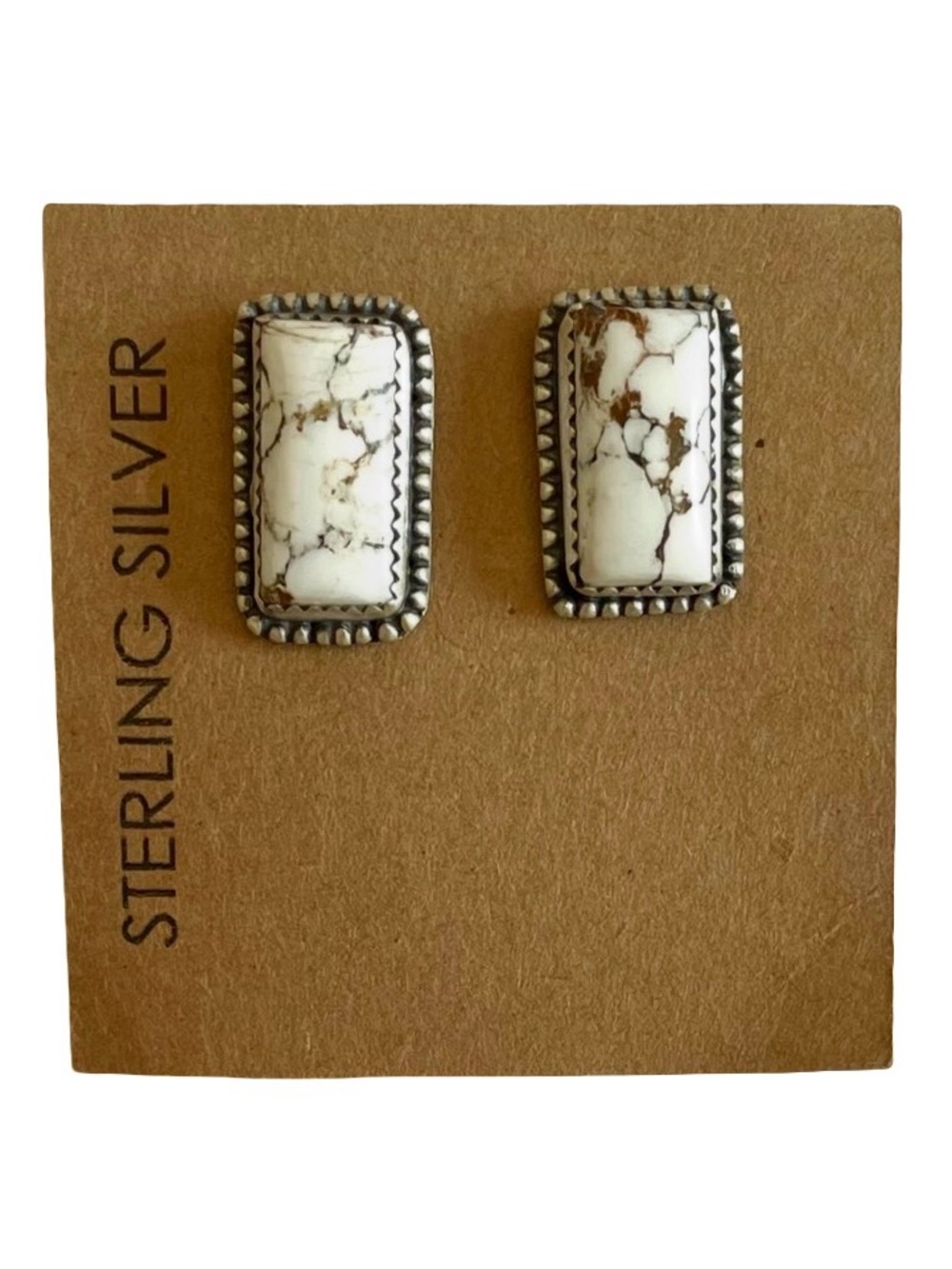 NWT Wild Mustang Jasper And Sterling Silver Post Earrings